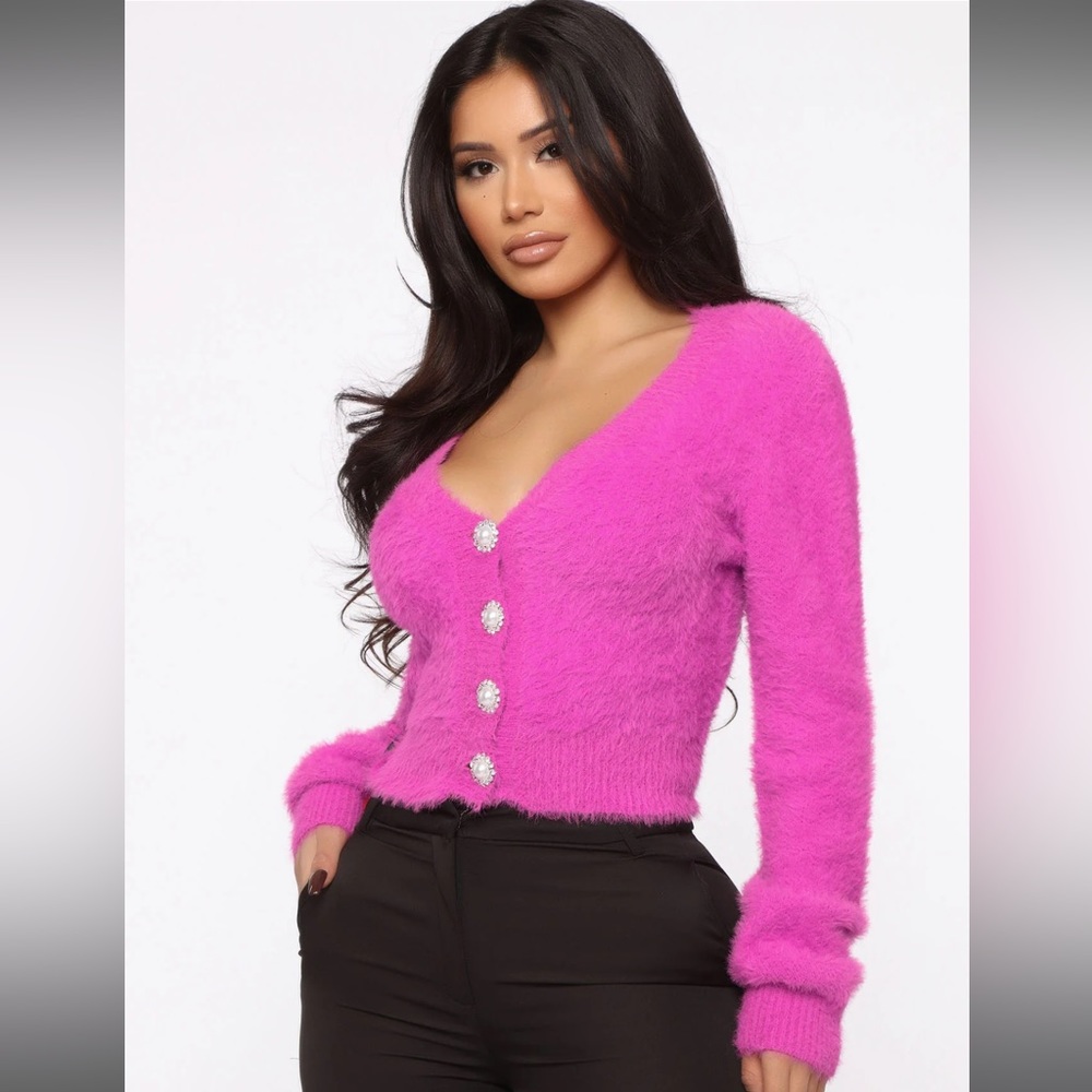 Pink fuzzy top